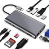 Type-C 4-in-1 Dual HDMI Screen Mirroring & Extended Display HD Expansion Dock with USB 3.0 Hub Converter