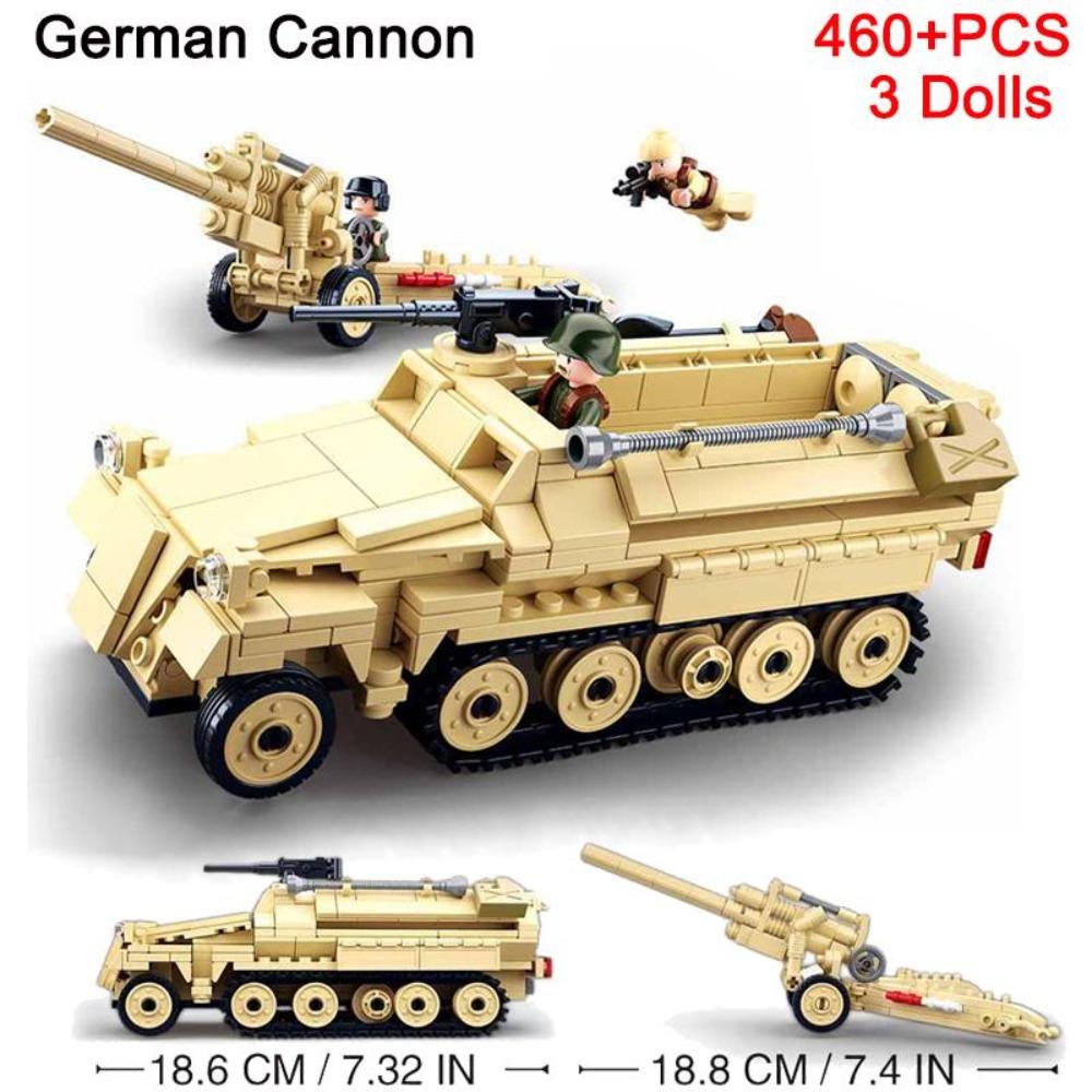 Militär ww2 Kanone Sturmpanzer Kampfpanzer Auto LKW Armee Waffe Bausteinsets Modell König Kinderspielzeug Geschenk