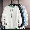 Fake Two Piece Splicing Heavy Crewneck Long Sleeve Casual Sweatshirt For Men