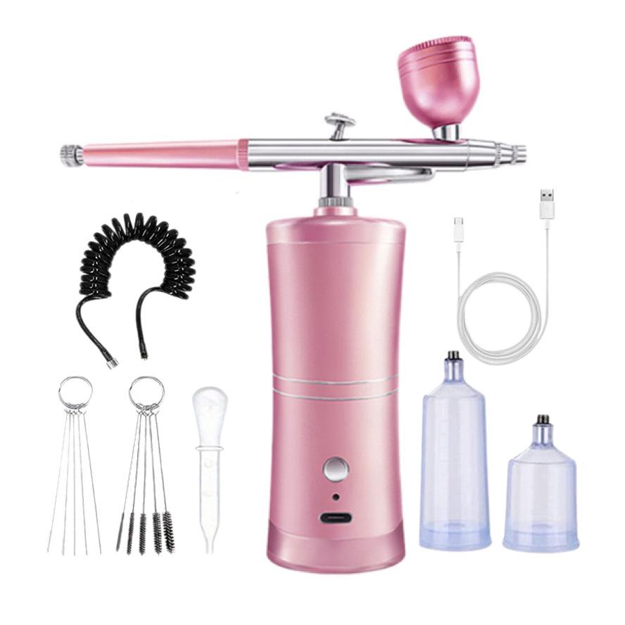 Portable Rechargeable Airbrush for Nail Art, Model Coloring, Spray Paint, and Hydration - Mini Spray Gun.