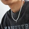 Cross Pendant Hiphop Pearl Cool Fashion Necklace Men Necklace Clavicle Choker Korean Style Necklace