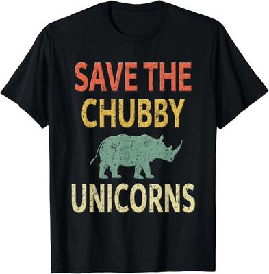Save The Chubby Unicorns Shirt_ Vintage Retro Colors Gift Unisex T-Shirt