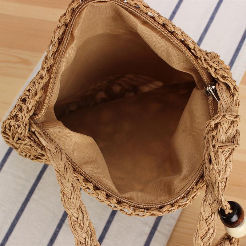 Genți Messenger pentru femei, cu ciucuri, cu umăr, geantă ocazională de plajă, cu paie, pentru femei Bolsa Feminina