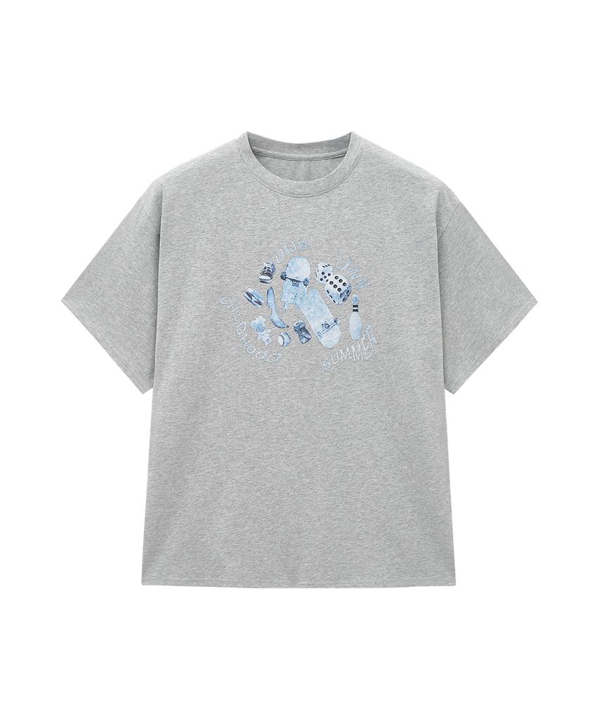 BIG UNION Childhood Graphic T-Shirt (Gray)