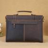 Genuine Crazy Horse Leather Men's Briefcase and Crossbody Bag