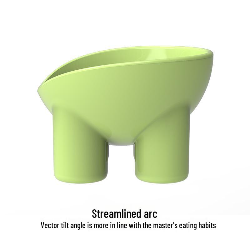 Macaron Elephant Leg Slanted Cat Bowl - Anti-Tip Pet Food Dish