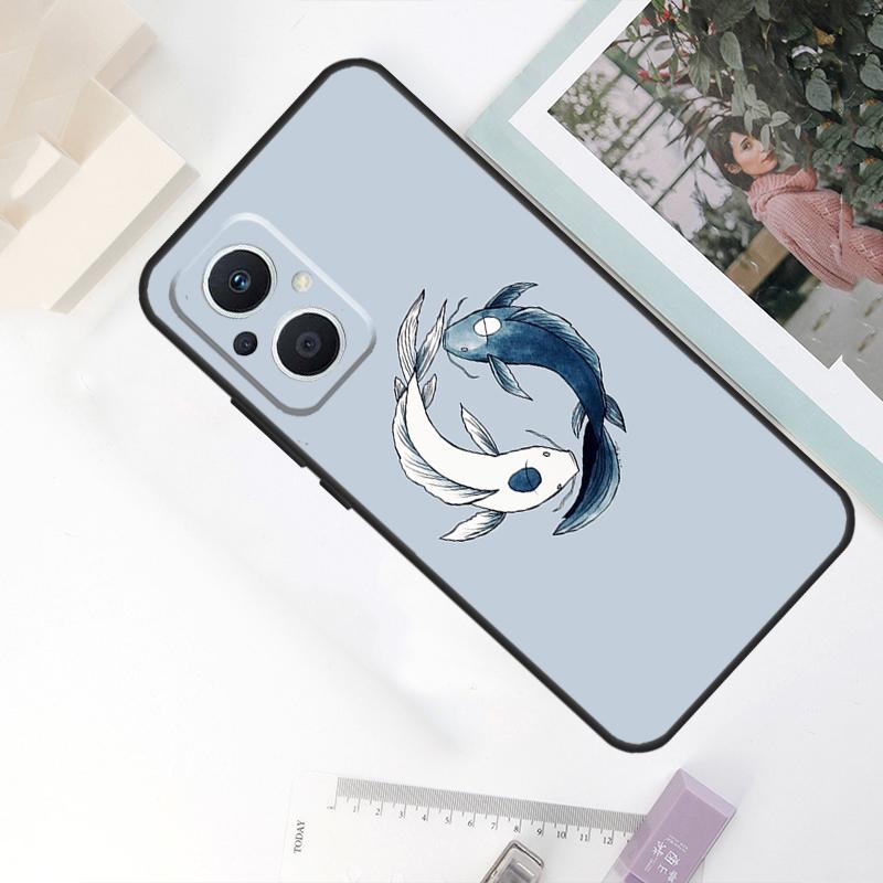 Ying Yang Koi Fish Case For OPPO Reno 8 7 6 5 4 Lite 10 Pro 11F 4Z 5Z 8T OPPO Find X2 X3 X5 Lite X6 Pro Cover