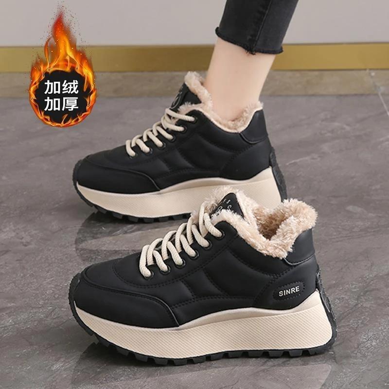 

Bread shoes women s autumn round head lace-up casual shoes platform comfortable travel shoes 40