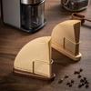 1PC Home Hand Drip Coffee Brass Filter Paper Holder, Minimalist Wooden Stand, Household Filter Paper Box,Solid Wood Storage Rack