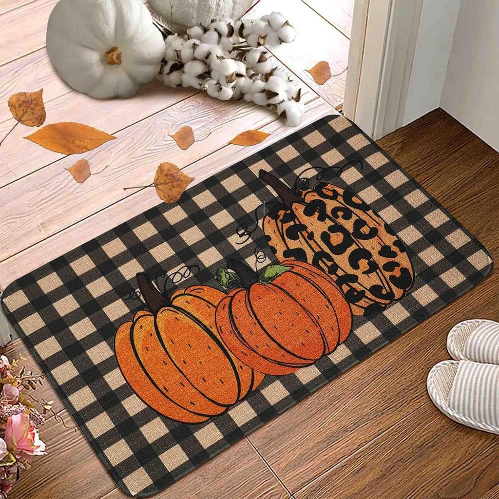 Hello, Pumpkin Rug. Autumn Thanksgiving Door Mat. Soft And Slip-Resistant Indoor Entrance Floor Mat For Home Decoration.