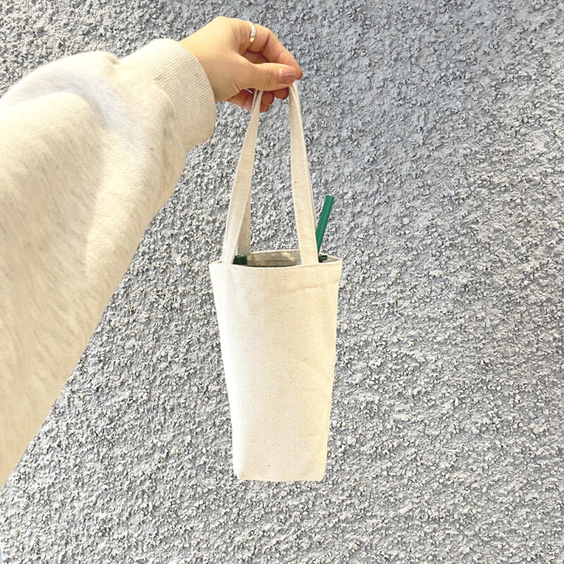 Tumbler Pouch Mini Canvas Plain Eco Bag Water Bottle Pocket