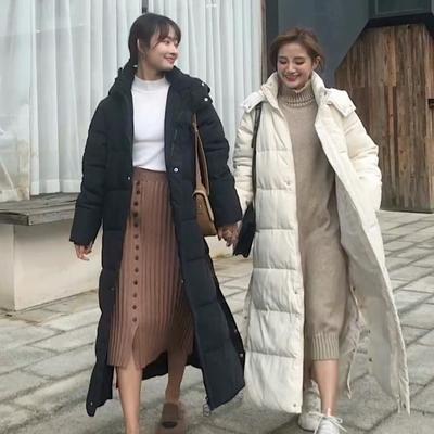 Chaqueta de invierno X-Long para mujer, con capucha y abertura lateral, chaqueta cálida a prueba de viento, Parkas acolchadas de algodón de gran tamaño