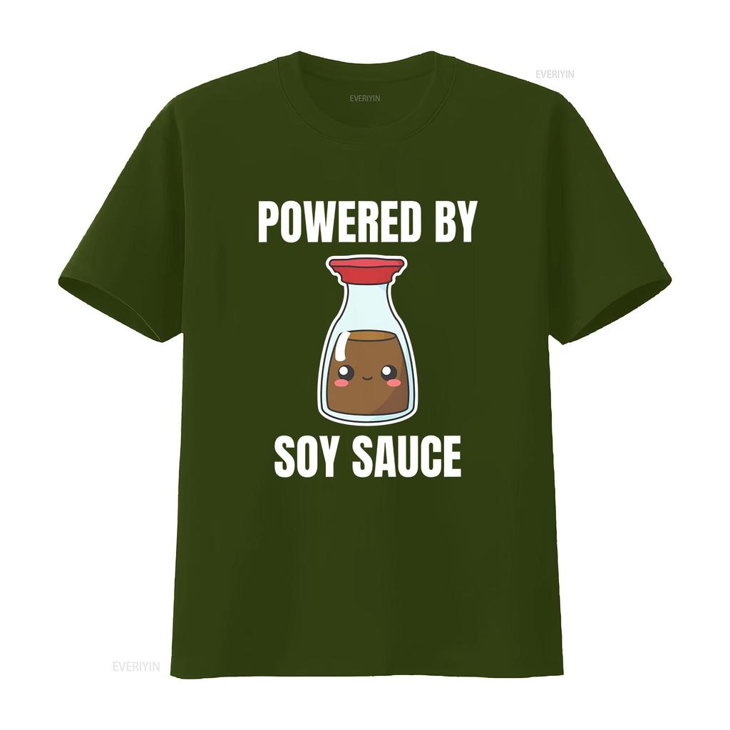 Powered By Soy Sauce Shoyu Lover Kawaii Cute Asia Asian Food Foodie Funny Pun Idea Birthday Present  T Shirt vintage Washed