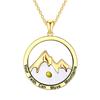 Simple Faith Round Hill Mustard Seed Golden Silver Lettered Stainless Steel Necklace