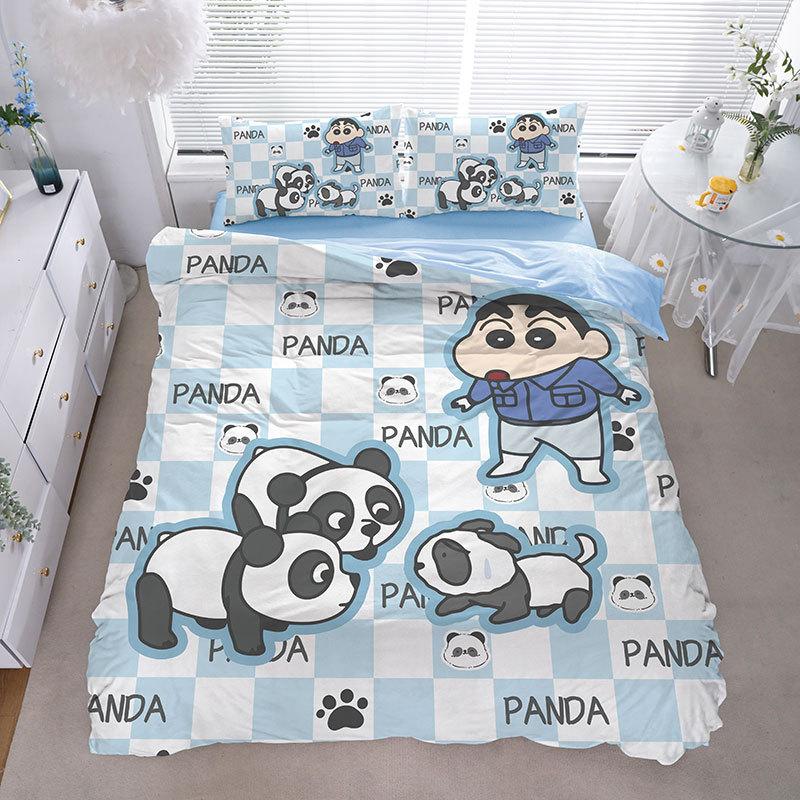 Cartoon Shin-Chan Duvet Cover Luxury Crayon Shin-Chan Bedding Set Pillowcase 2/3/Pcs Adult Children Gift Single Double