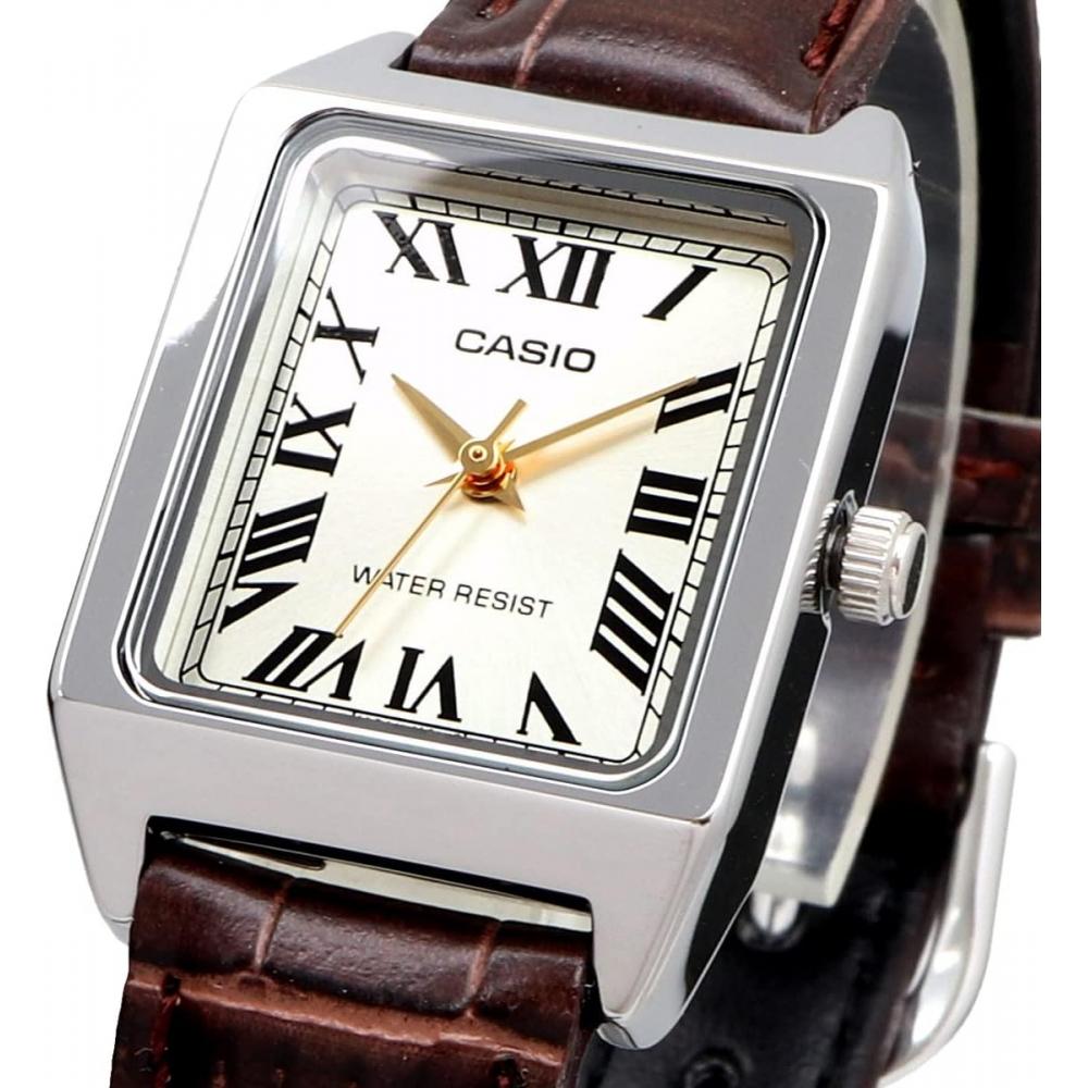 Casio Women S Quartz wriStwatch Light Champagne Gold Brown Ltp V007l 9b