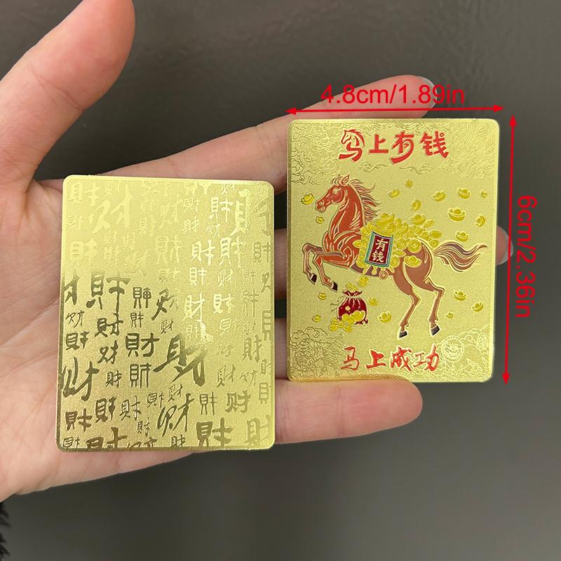 2026 Home Decor Horse Year Brass Talisman Card Attracts Wealth Treasures Feng Shui Prayer Exorcism Ornament Perfect Gift
