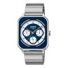 Standard Multifunction Analog Watch with Rectangular Stainless Steel Metal Band MTP-M307D Day/Date Display, 24-Hour Timer, Men's, Business/Work