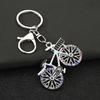 Keychain Pendant Sparkling Rhinestones Bicycle Design Zinc Alloy Key Chain with Lobster Clasp Electroplated Key Holder Backpack Car Accessory