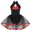 Kinder Mädchen Glitzer Pailletten Tanz Tutu Ballett Kleid Neckholder Gymnastik Trikot Modern Latin Jazz Tanzen Performance Kostüm