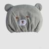 Cute Cartoon Bear Shower Caps Hair-drying Cap Coral Velvet Quick-drying Hat for Kids Super Absorbent Towels Bathroom Accessories