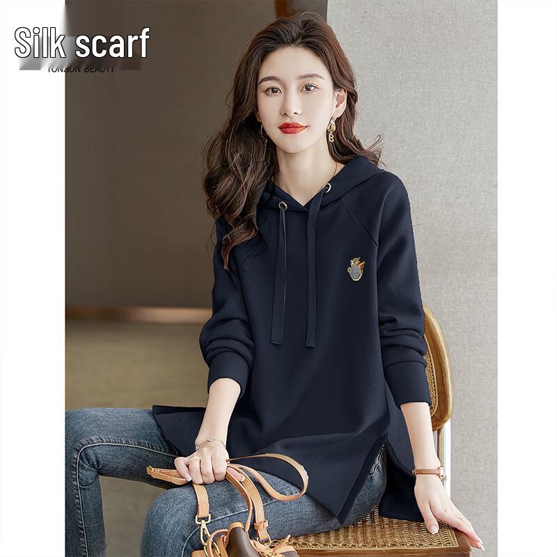 

Sibaizhe Women s Hooded Slit Sweatshirt L