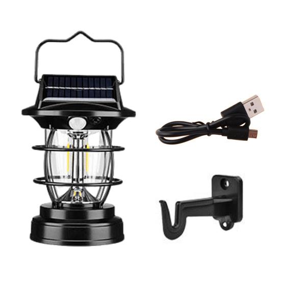 Solcellehengende lanterne campinglys med håndtak høy lysstyrke IP65 vanntett bevegelsessensor solcelledrevet teltlampe LED-lys