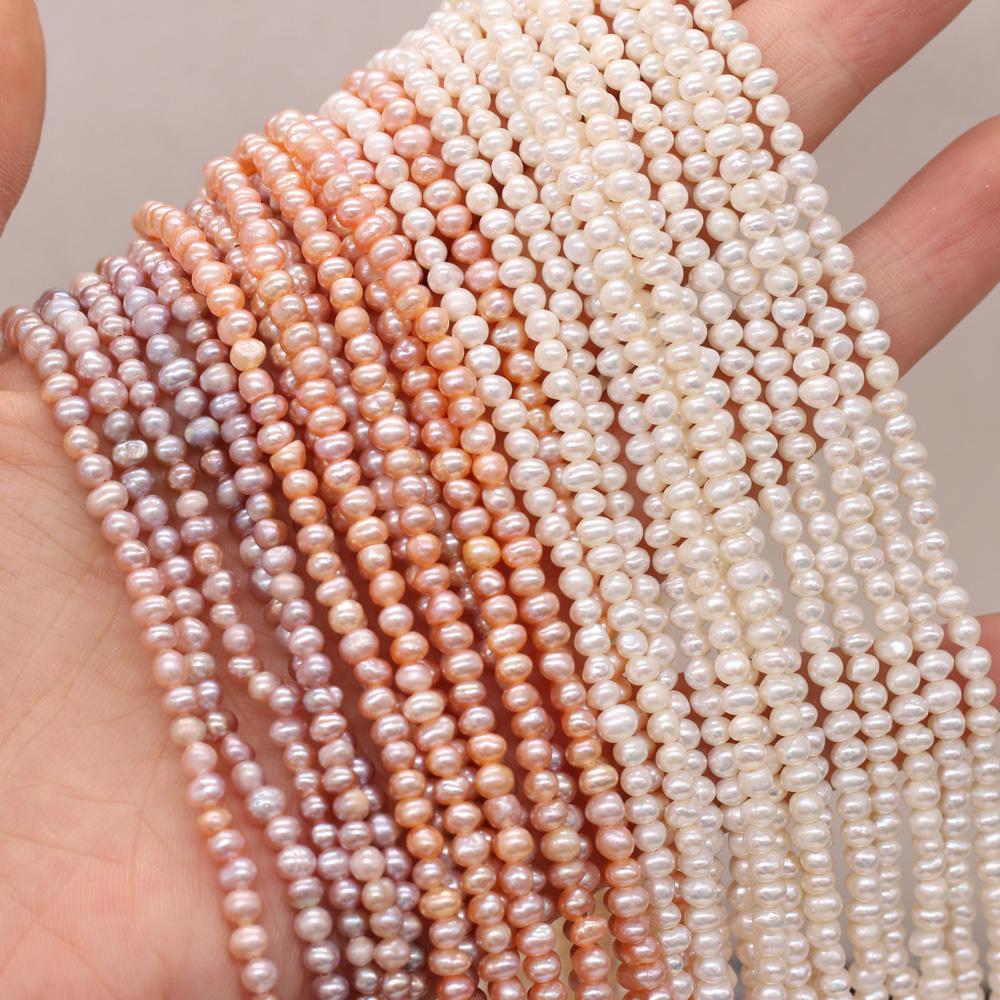 Colorful Pearl 3-3.5mm Oval Beads For Jewelry Making DIY Bracelet Earrings Necklace Accessory