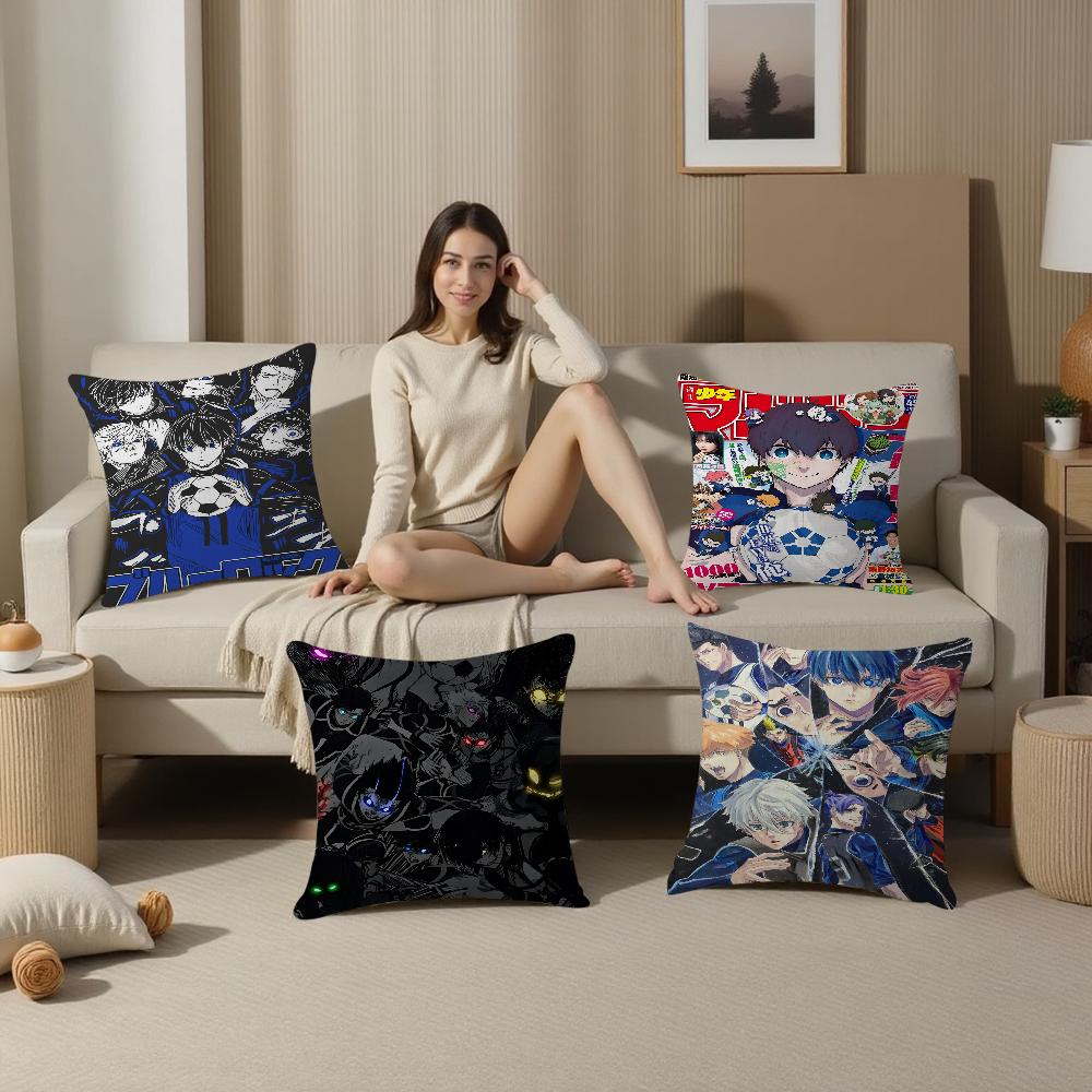 Blue Lock Anime Pillowcase Toon Gift Cushion Cover Bedroom Home Sofa Chair Seat Decor Pillow Case