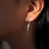 Simple Alloy Long Wing Stud Temperament Feather Earrings Silver Wings Shape Elf Ear Cuff Earrings Jewelry Accessories Gifts