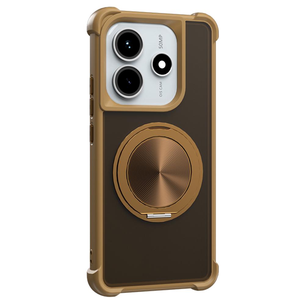 

For Xiaomi Redmi Note 14 5G Magnetic Case CD Vein Kickstand TPU + PC Phone Cover E