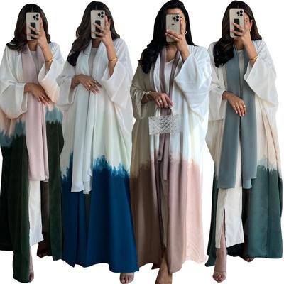 MQ100 Tie-dye Abaya Cloak: Summer European & American Trend Cardigan Dress