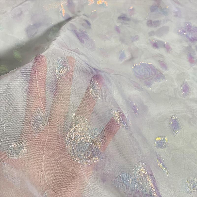 100*145cm Retro Jacquard Fabric Colorful Rose Printed Chiffon Fabric DIY Sewing Lolita Dress Hanfu Dress Shirts Material