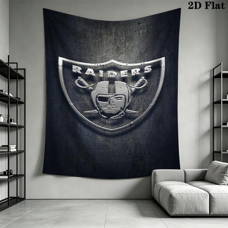 Las Vegas Raiders Wall Tapestry Aesthetic Wall Hanging Printed Fabric Blanket Decorative Tapestries for Bedroom Living Room Home Decor