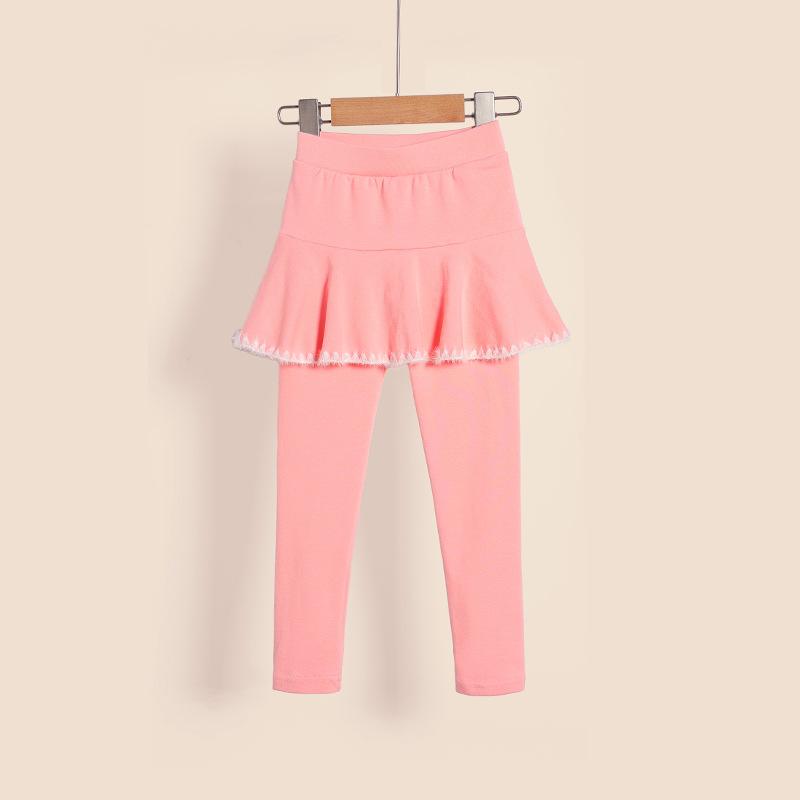 Girls Pants Skirt Fake Two Piece Children's Breathable Skirt Pants Thin Bottom Pants Girls Leggings Pleated Mini Skirts Spring Autumn