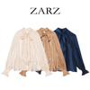 Womens Satin-Feel Bow Detail Long Sleeve Blouse Casual Elegant Shirt 2026