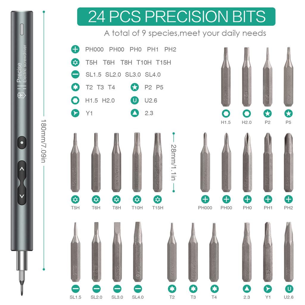 ORIA Electric Screwdriver 28 In 1 Precision Screwdriver Set Cordless Power Screw Repair Tools Kit for Phones Laptops Jewelers