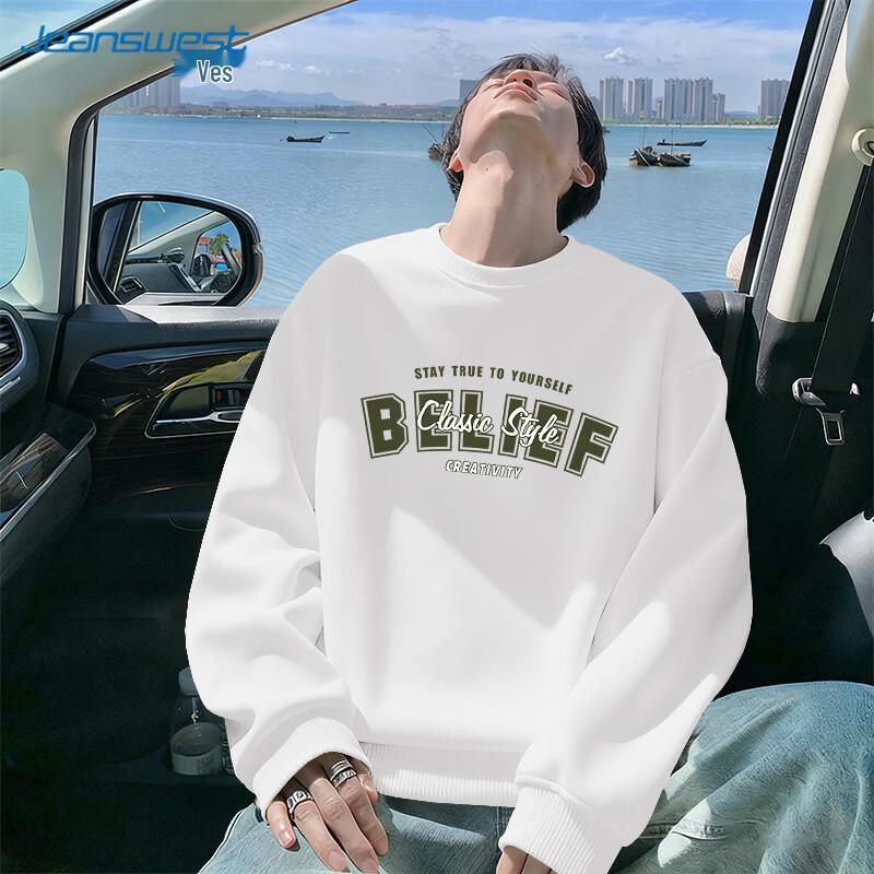 Jeanswest Men s Casual Letter Crewneck Sweatshirt 3XL