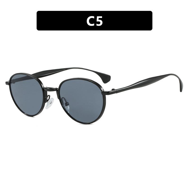 Round Small Frame Sunglasses Metal  New European and American Sunglasses Ins Same Style Fashion Trendy Women