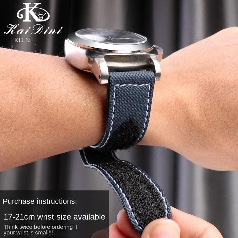 Nylon Canvas Watchband For Panerai PAM01118/01661/441 Sticky Carbon Fiber Wrist Strap Large Size Bracelet Accessories 24mm 26mm