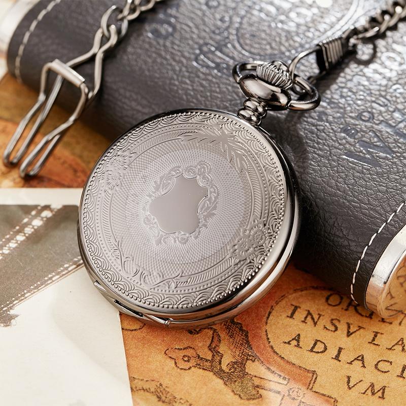 1Pc Antique Steampunk Vintage Roman Numerals Quartz Pocket Watch Multicolor Case Necklace Pendant Clock Chain Men's Women