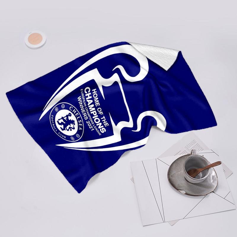 proof beach towel with Chelsea FC logo pattern - soft,absorbent,quick-drying,machine washable - perfect for swimming,camping,bathing