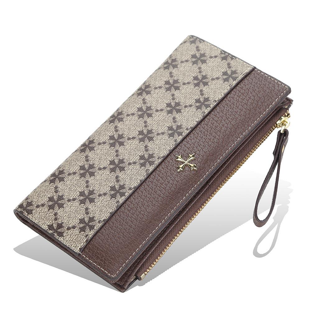 Pu Leather Vintage Wallet For Women With Multiple Card Slots And Zipper Closure For Daily Use