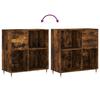 Record Cabinet Smoked Oak 84.5 x 38 x 89 cm Wood Based Panel