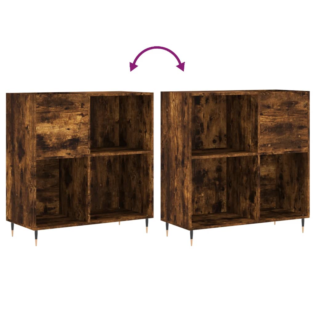 Record Cabinet Smoked Oak 84.5 x 38 x 89 cm Wood Based Panel