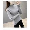 Winter long-sleeved knitted sweater bottoming shirt top women's design sense niche irregular cross temperament sweater