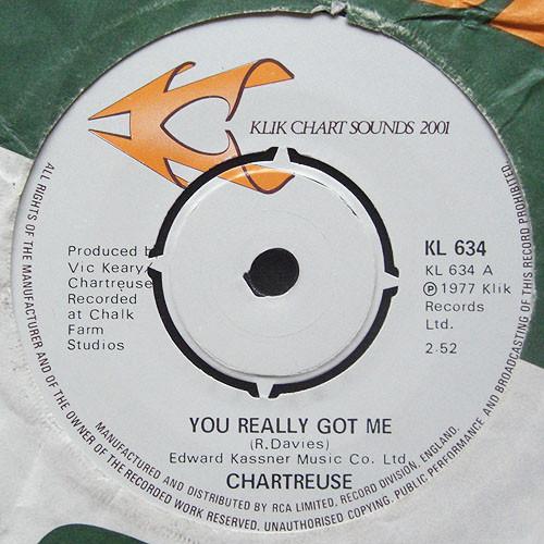 

7inch Record CHARTREUSE - You Really Got Me KL634 KILK CHART SOUN 1977 UK Rock Used