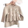 Girls' Trendy 2025 Spring/Autumn Knit Cardigan & Pants Set - Long-Sleeved Children's Two-Piece Outfit