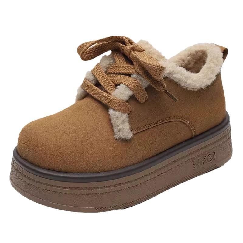 Cotton shoes women's winter new popular retro fashion velvet warm small thick-soled casual snow boots