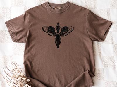 Magpie Bird Line Art Shirt – Vintage Flying Bird Tee, Minimalist Wildlife Nature Lover Gift, Ornithology Aesthetic Top